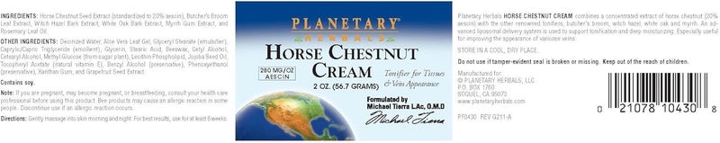 Planetary Herbals Horse Chestnut Cream - 2oz (56.7g) for Vein Appearance and Tissue Tonification - Image 4